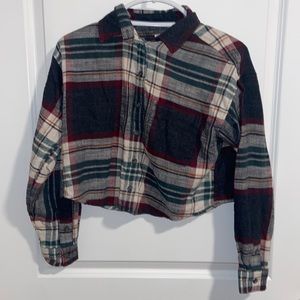 American eagle cropped cozy flannel